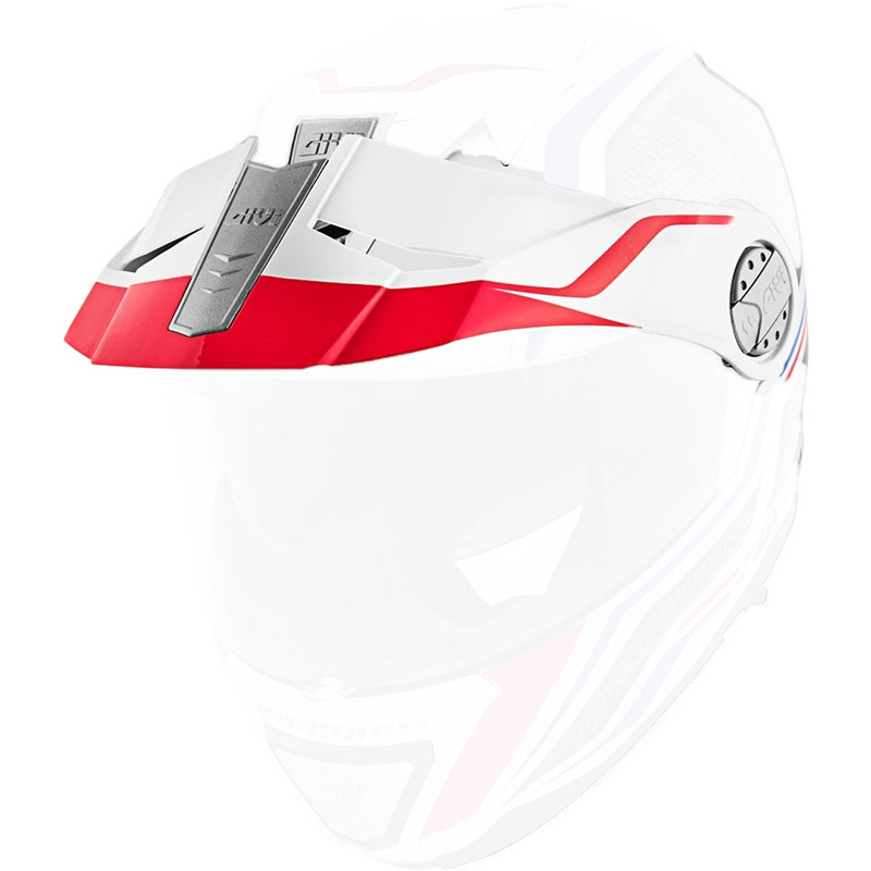 MOTONI | 
                                       | PALA GIVI CAPACETE X33 WHITE/RED/BLUE PEAK GLOSSY WITH SILVER COVER